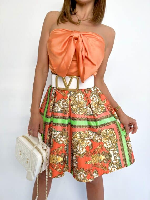 Extra patterned skirt - green/orange