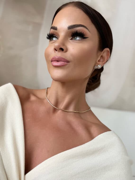 "Stacey" rhinestone necklace - gold