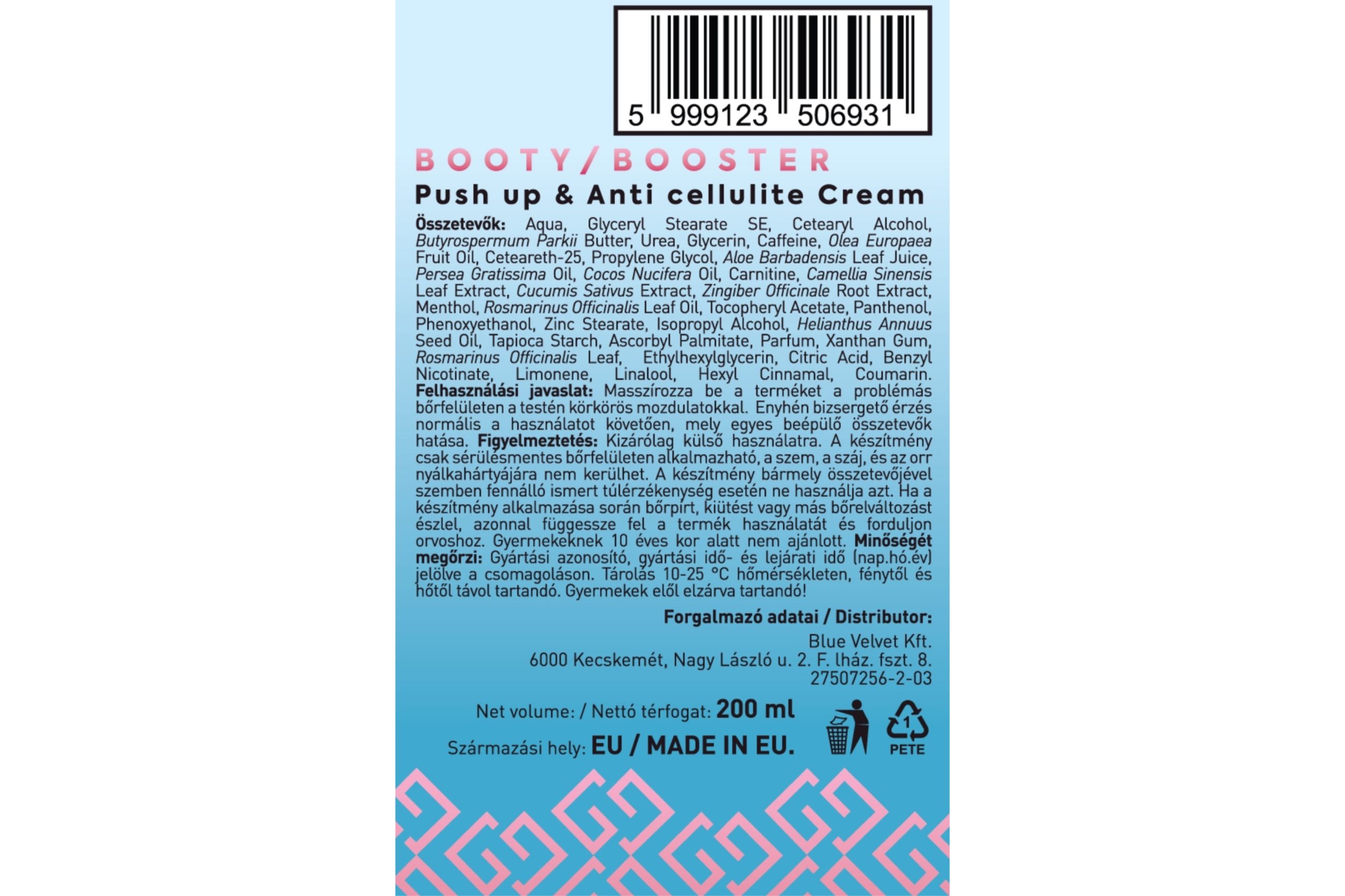 GG BODY BOOTY BOOSTER összetevők