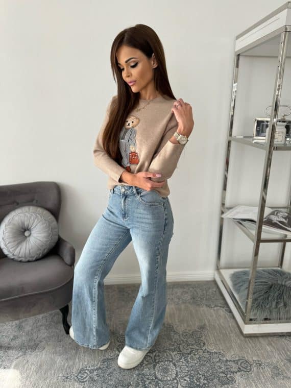 "Hayley" wide leg jeans - light blue (stone washed)