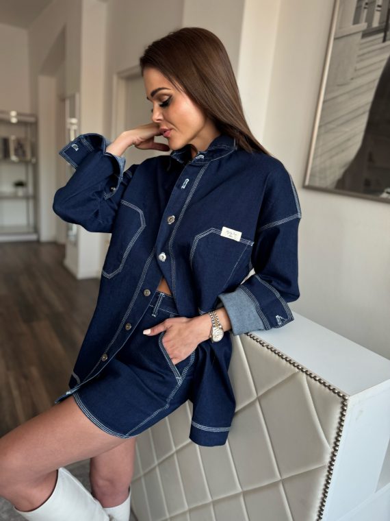 "Tania" oversized jeans/jacket - navy blue