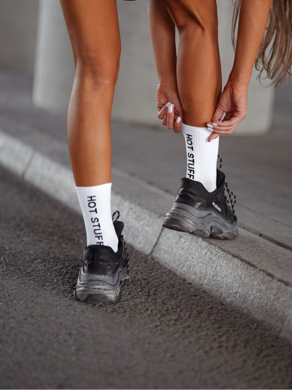 "Hot Staff" socks - white/black