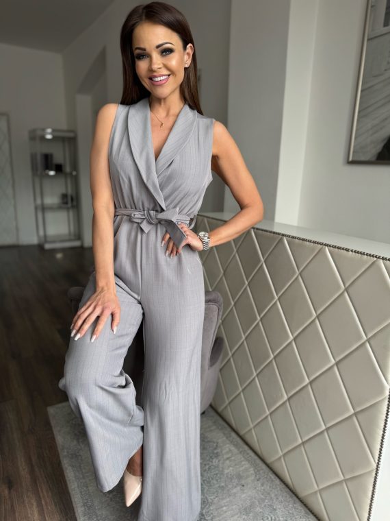 "Denise" jumpsuit - grey/black