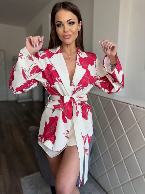 "Alba" blazer - cream/floral print