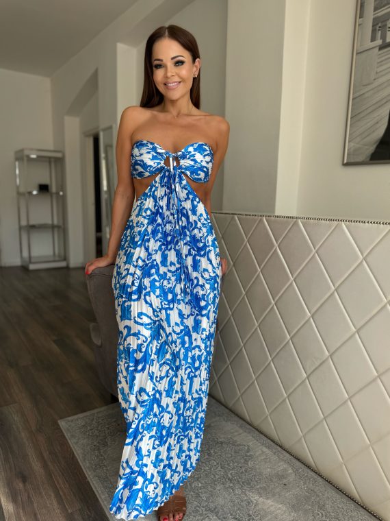 "Thalassa" maxi dress - "Aegean Porcelain"