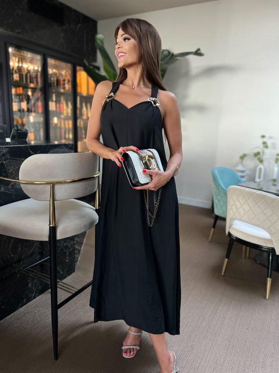 "Cannes Affair" maxi dress - "Caviar"