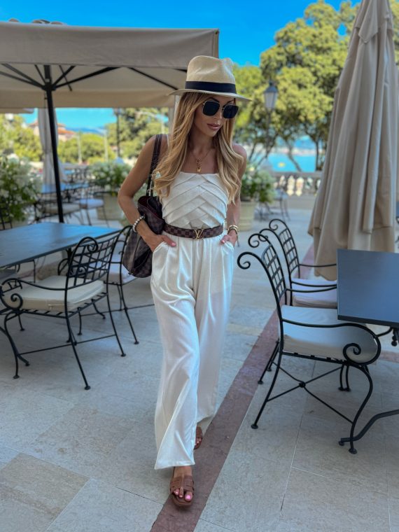 "Riviera Privée" jumpsuit - "White Sand"