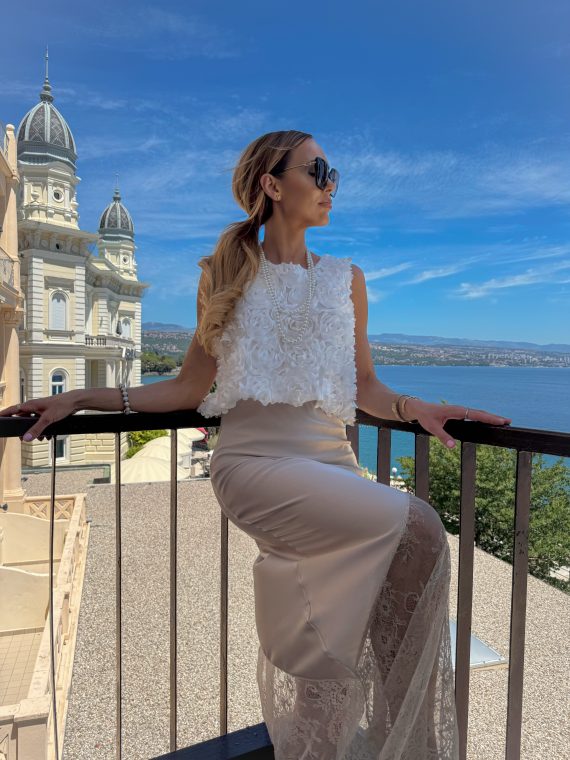 "Douce Élégance" skirt - "Champagne Beige"