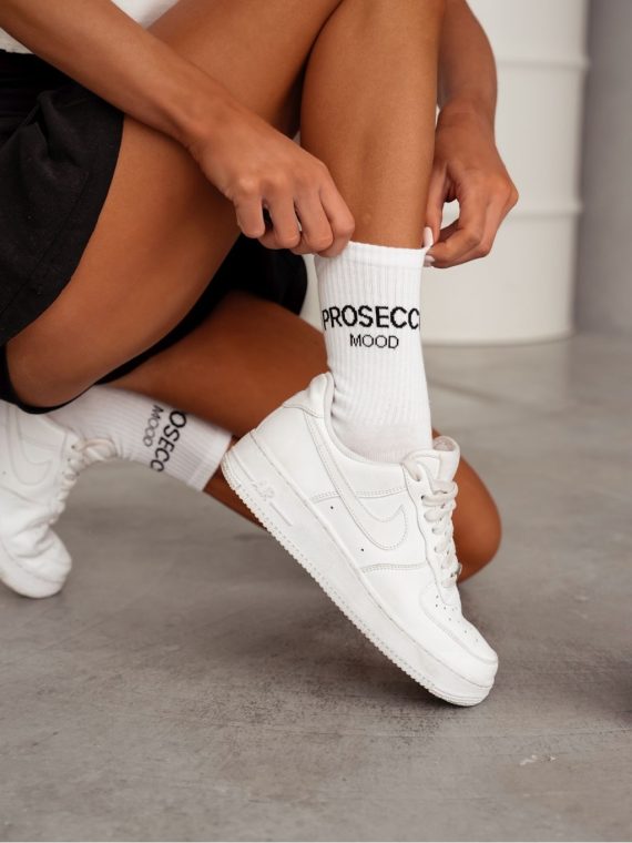 "PROSECCO MOOD" socks - white/black