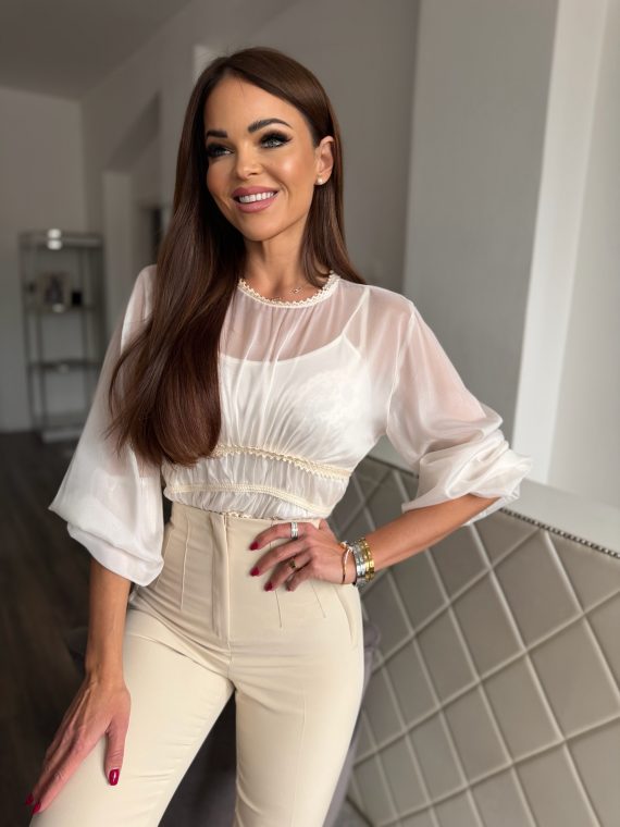 "Soft Romance" blouse - "Pearled Ivory"