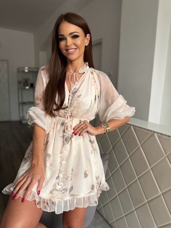 "Floral Reverie" dress – "Peach Dust"